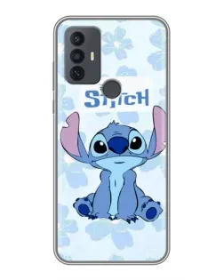 Чехол для TCL 30E с картинкой «Stitch среди цветов»