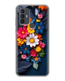 Чехол для TCL 30E с картинкой «Цветочная феерия»