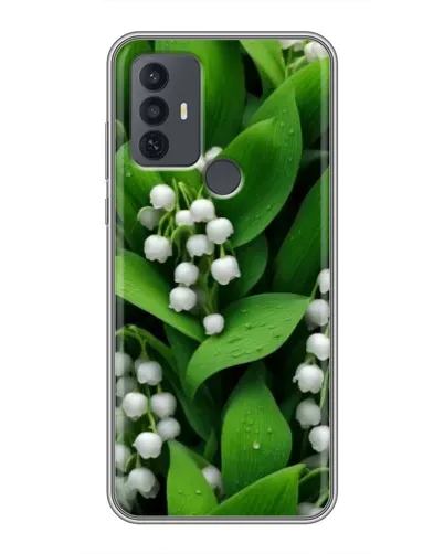 Чехол для TCL 30E с картинкой «Ландыши в зелени»