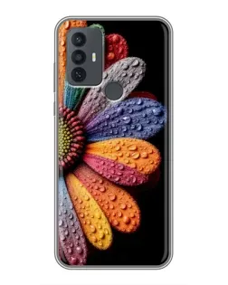 Чехол для TCL 30E с картинкой «Радужный цветок»