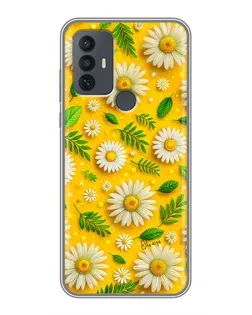 Чехол для TCL 30E с картинкой «Ромашковое солнце»