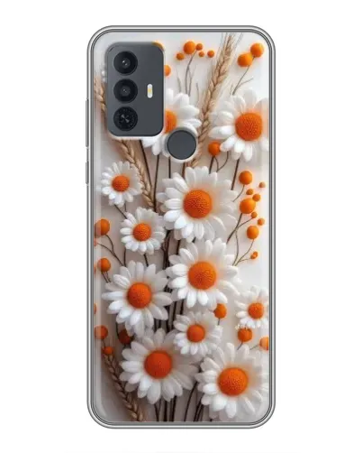 Чехол для TCL 30E с картинкой «Белые сухоцветы»