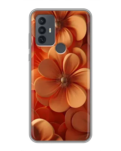 Чехол для TCL 30E с картинкой «Оранжевый макро цветок»