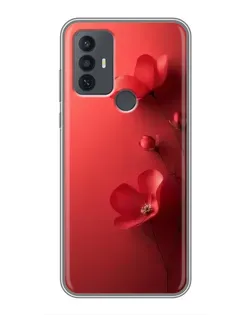 Чехол для TCL 30E с картинкой «Маковые соцветия»
