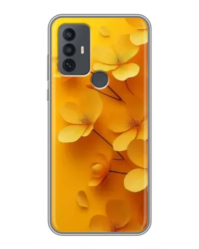Чехол для TCL 30E с картинкой «Золотые лепестки»
