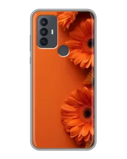 Чехол для TCL 30E с картинкой «Оранжевые герберы»