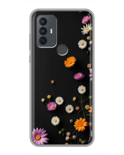 Чехол для TCL 30E с картинкой «Цветочная композиция»