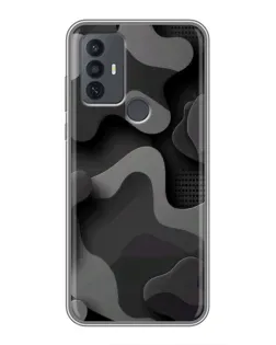 Чехол для TCL 30E с картинкой «Темный абстрактный камуфляж» Чехол для TCL 30E с картинкой «Темный абстрактный камуфляж»