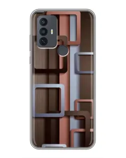Чехол для TCL 30E с картинкой «Коричневые объемные квадраты» Чехол для TCL 30E с картинкой «Коричневые объемные квадраты»