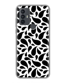 Чехол для TCL 30E с картинкой «Контрастные черные капли»