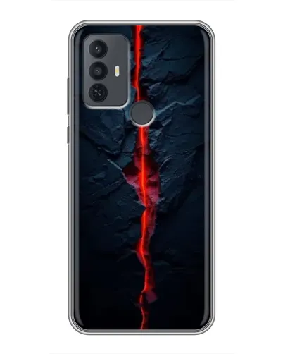 Чехол для TCL 30E с картинкой «Kрасная лавовая трещина»