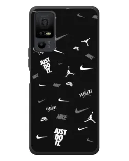 Чехол для TCL 40 NxtPaper 5G с картинкой «Nike Black Pattern»