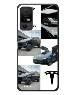Чехол для TCL 40 NxtPaper 5G с картинкой «Коллаж Cybertruck Tesla»