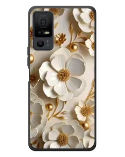Чехол для TCL 40 NxtPaper 5G с картинкой «Белие бумажние  цвети»