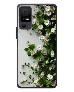 Чехол для TCL 40 NxtPaper 5G с картинкой «Ветка мелких белых цветов»