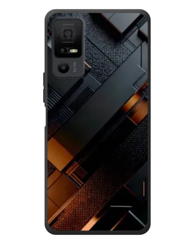 Чехол для TCL 40 NxtPaper 5G с картинкой «Черные геометрические блоки»