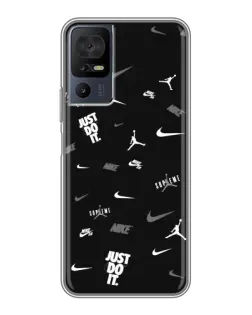 Чохол для TCL 40 SE з картинкою «Nike Black Pattern»