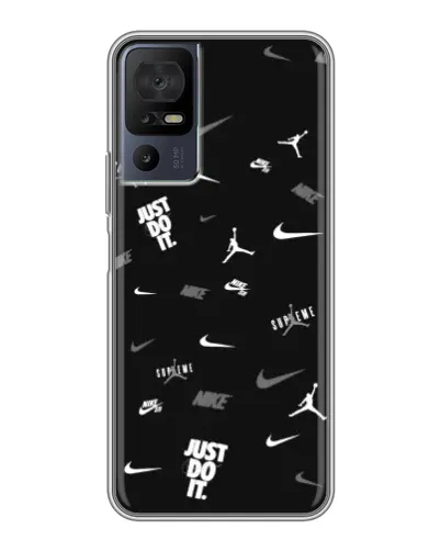 Чохол для TCL 40 SE з картинкою «Nike Black Pattern»