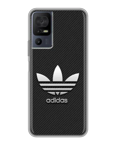 Чохол для TCL 40 SE з картинкою «Adidas Карбонова текстура»