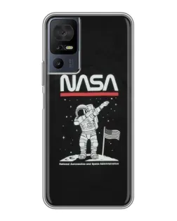 Чохол для TCL 40 SE з картинкою «NASA — крокуємо по Місяцю»