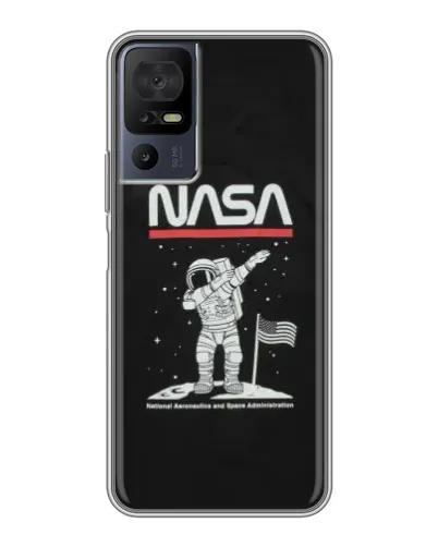 Чохол для TCL 40 SE з картинкою «NASA — крокуємо по Місяцю»