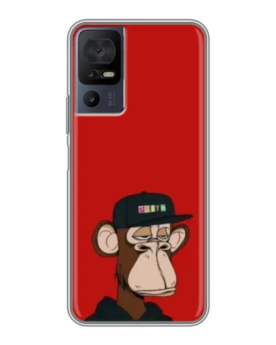 Чохол для TCL 40 SE з картинкою «Bored Ape — червоний фон»