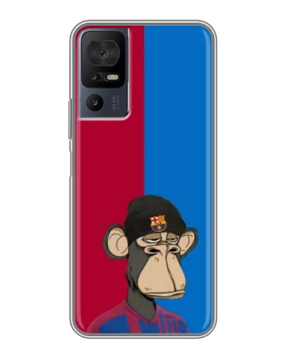 Чохол для TCL 40 SE з картинкою «Bored Ape — фанат Барси»