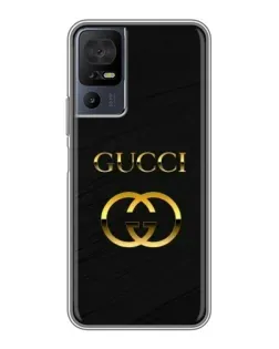 Чохол для TCL 40 SE з картинкою «Золотий логотип Gucci»