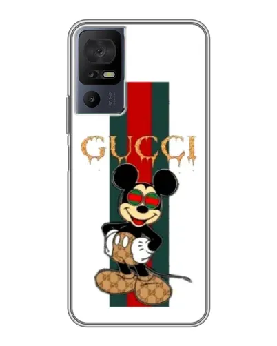 Чохол для TCL 40 SE з картинкою «Міккі Маус Gucci — смуги»