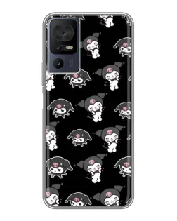 Чохол для TCL 40 SE з картинкою «Чорний паттерн Kuromi»
