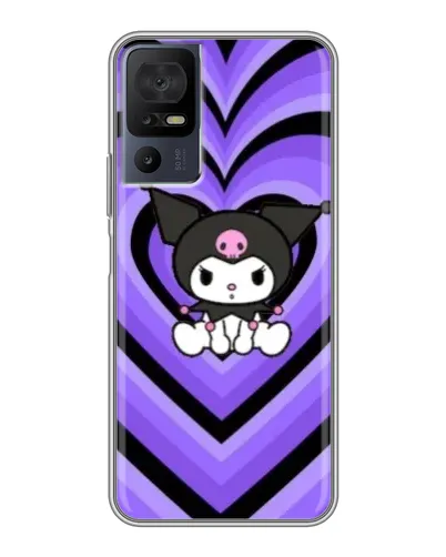 Чохол для TCL 40 SE з картинкою «Kuromi та фіолетові серця»