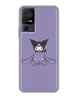 Чохол для TCL 40 SE з картинкою «Kuromi на ліловому фоні»