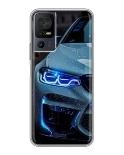 Чохол для TCL 40 SE з картинкою «Погляд BMW з синіми фарами»