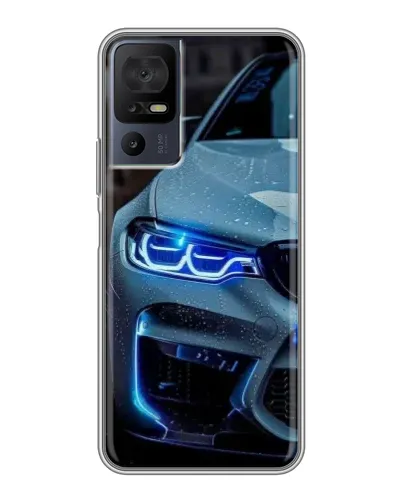 Чохол для TCL 40 SE з картинкою «Погляд BMW з синіми фарами»