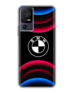 Чохол для TCL 40 SE з картинкою «Логотип BMW та неонові дуги»