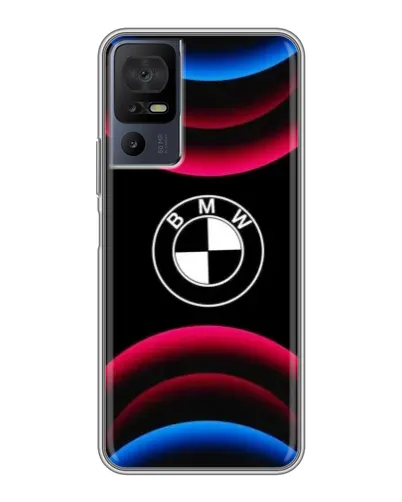 Чохол для TCL 40 SE з картинкою «Логотип BMW та неонові дуги»