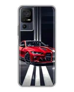 Чохол для TCL 40 SE з картинкою «Червона BMW на дорозі»