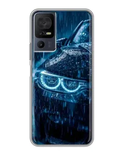Чехол для TCL 40 SE с картинкой «BMW под дождем»