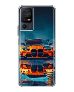 Чехол для TCL 40 SE с картинкой «BMW — золотая эмблема»