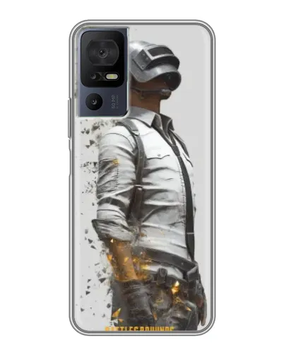 Чохол для TCL 40 SE з картинкою «PUBG — боєць у пилу»