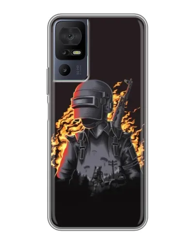 Чохол для TCL 40 SE з картинкою «PUBG — вогняний силует»