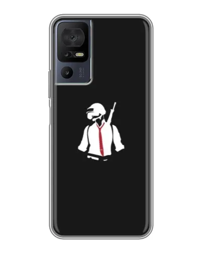 Чохол для TCL 40 SE з картинкою «PUBG — силует воїна»