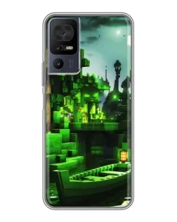 Чохол для TCL 40 SE з картинкою «Minecraft лісовий пейзаж»