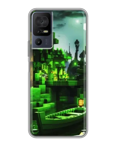 Чохол для TCL 40 SE з картинкою «Minecraft лісовий пейзаж»