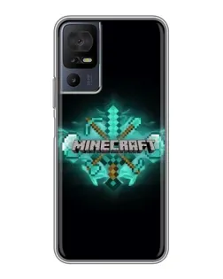 Чохол для TCL 40 SE з картинкою «Minecraft Diamond лого»