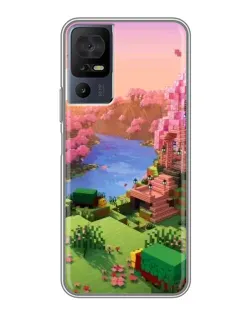 Чохол для TCL 40 SE з картинкою «Рожеве дерево Minecraft»