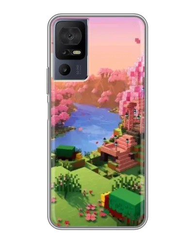 Чохол для TCL 40 SE з картинкою «Рожеве дерево Minecraft»