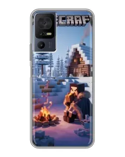 Чохол для TCL 40 SE з картинкою «Зимовий Minecraft»