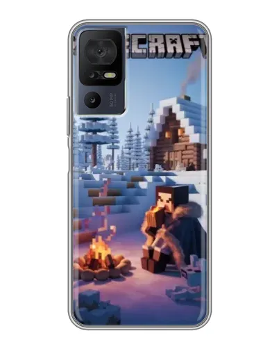 Чохол для TCL 40 SE з картинкою «Зимовий Minecraft»