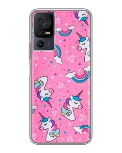 Чохол для TCL 40 SE з картинкою «Unicorn паттерн рожевий»